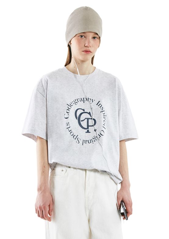 韓國CODEGRAPHY - CIRCLE LOGO T-SHIRT_melange gray