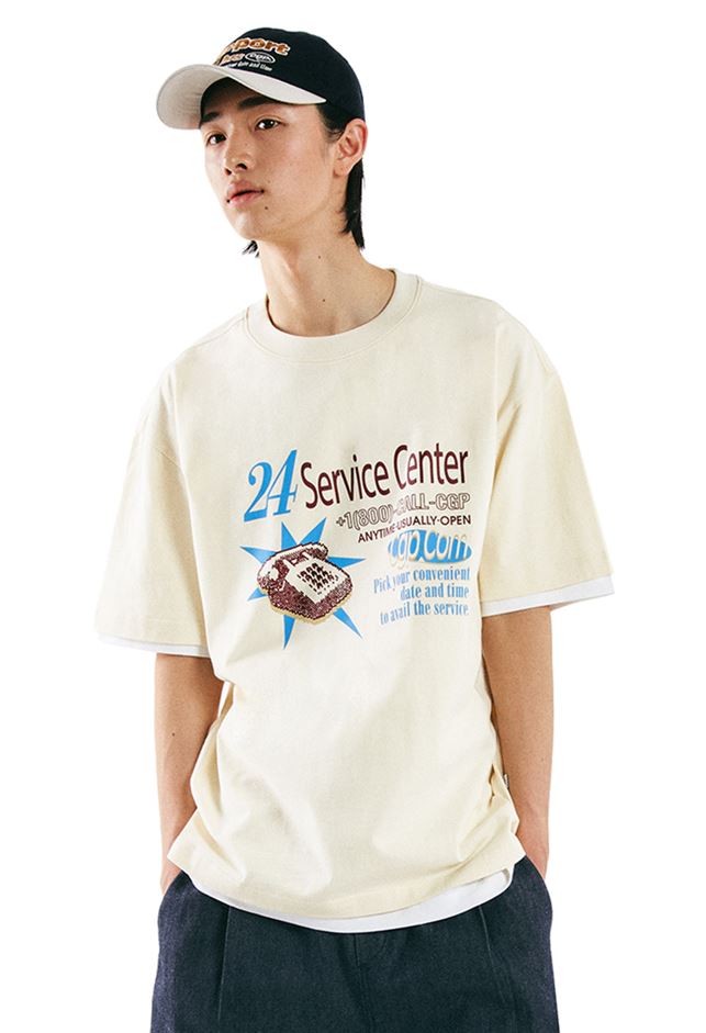 韓國CODEGRAPHY - CGP CODE NUMBER SHORT T-SHIRT_cream
