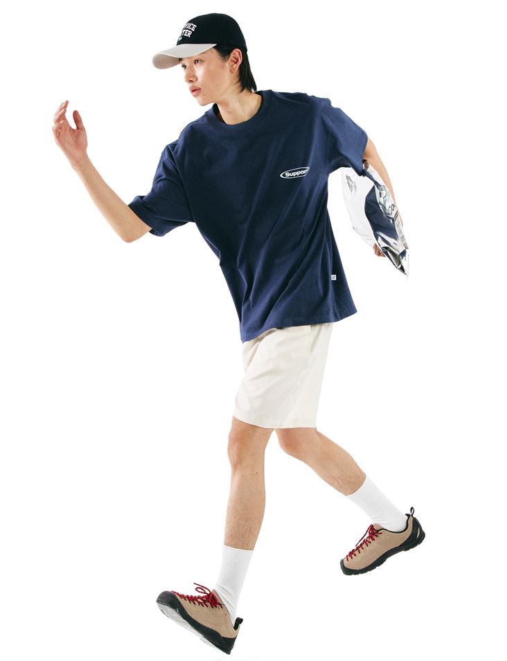 韓國CODEGRAPHY - SUPPORT FRIENDS SHORT T-SHIRT_blue