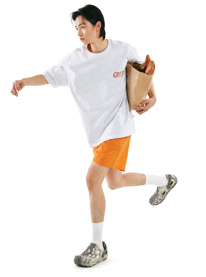 韓國CODEGRAPHY - CGP MESSAGE GRAPHIC SHORT T-SHIRT_melange gray