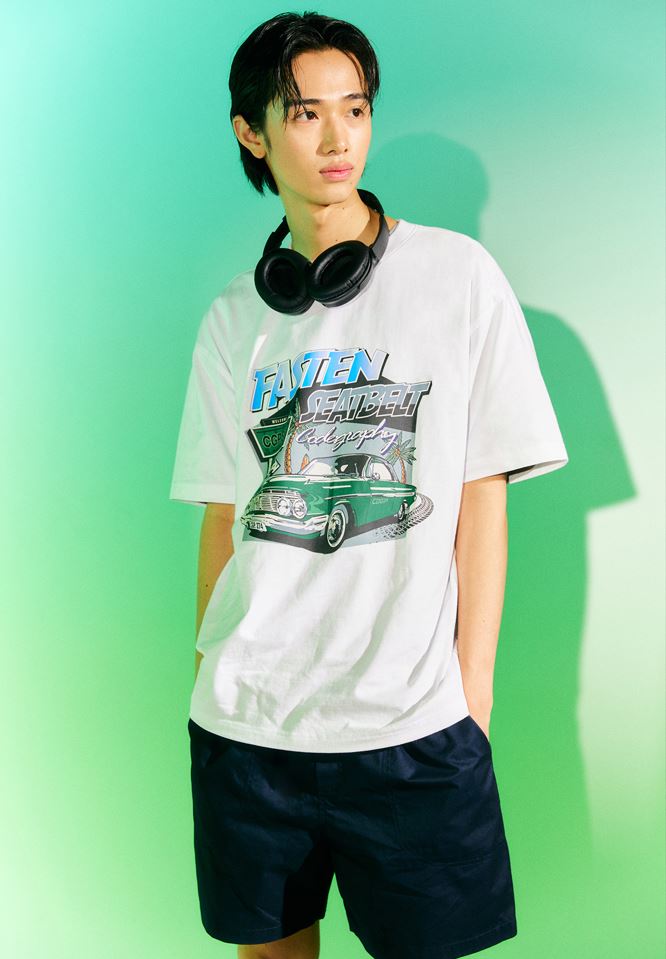韓國CODEGRAPHY - CAR RACING GRAPHIC SHORT T-SHIRT_white