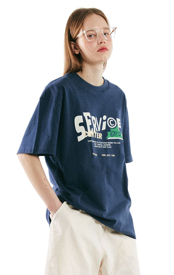韓國CODEGRAPHY - POPPING SERVICE SHORT T-SHIRT_blue