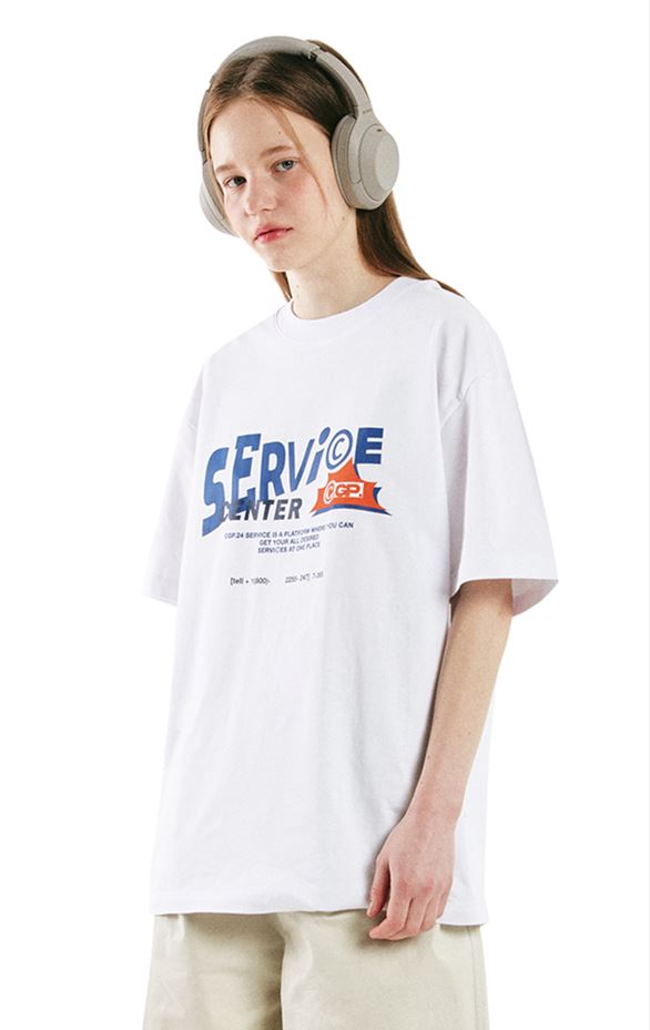 韓國CODEGRAPHY - POPPING SERVICE SHORT T-SHIRT_white