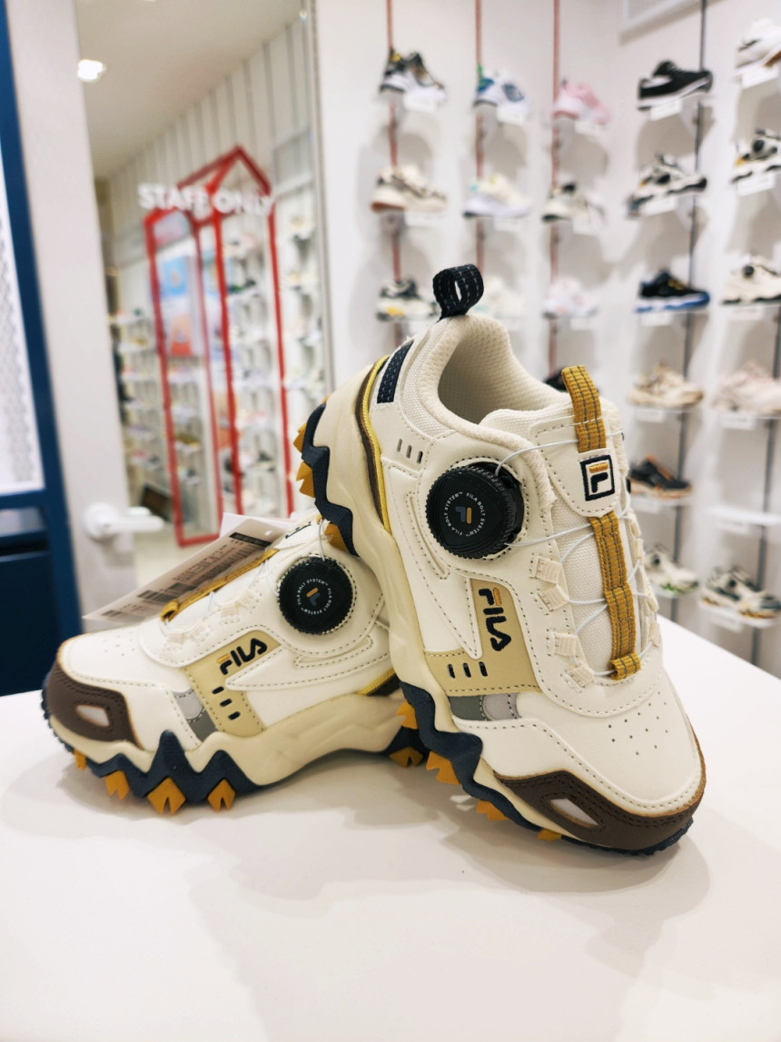 韓國FILA KIDS OAKMONT DIAL v2 KD (白色/啡色/黃色)