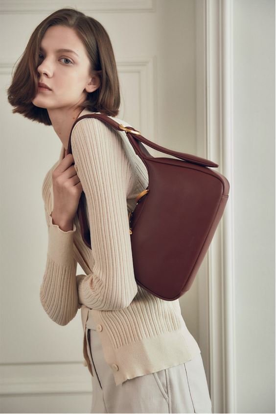 韓國LOEUVRE - Sac de Siege Small (RED BROWN)
