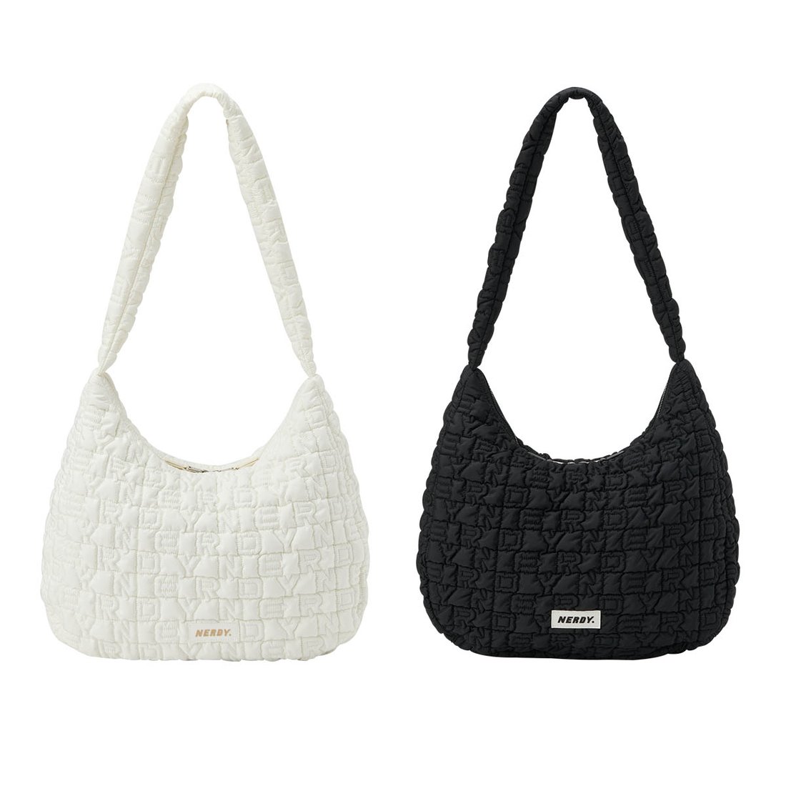 韓國 NERDY - Monogram Quilted Cross Bag (2color)