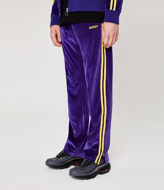 韓國 NERDY - Corduroy Velvet Track Pants Purple