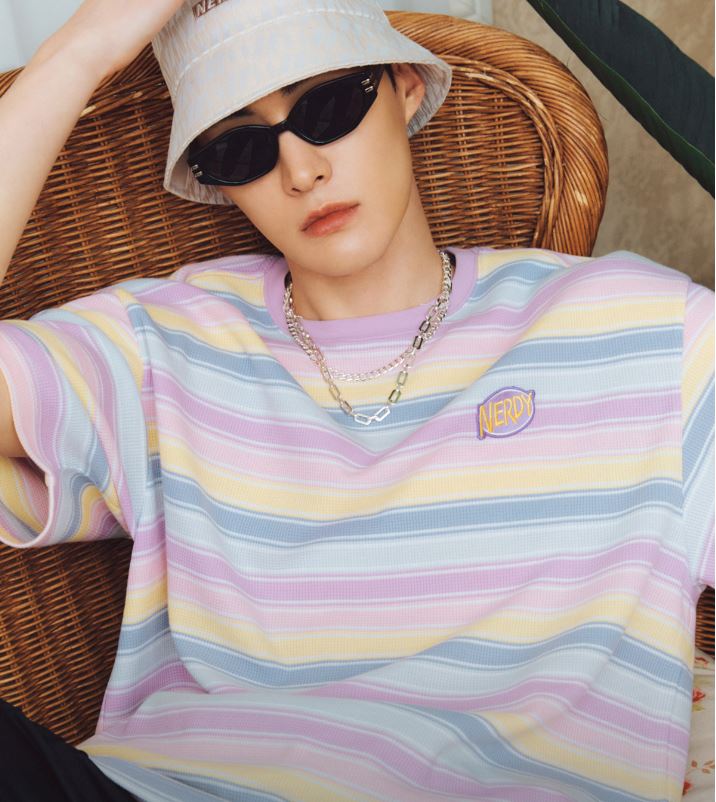 韓國 NERDY - Stripe Short Sleeve T-shirt (2color)