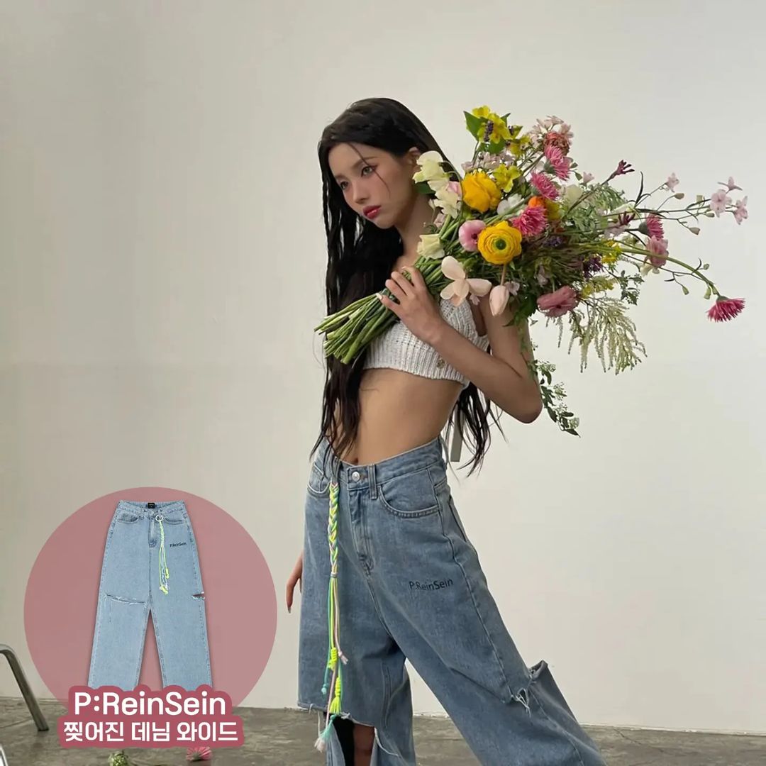 韓國REINSEIN - Ripped Denim Wide| (G)I-DLE 田小娟 同款
