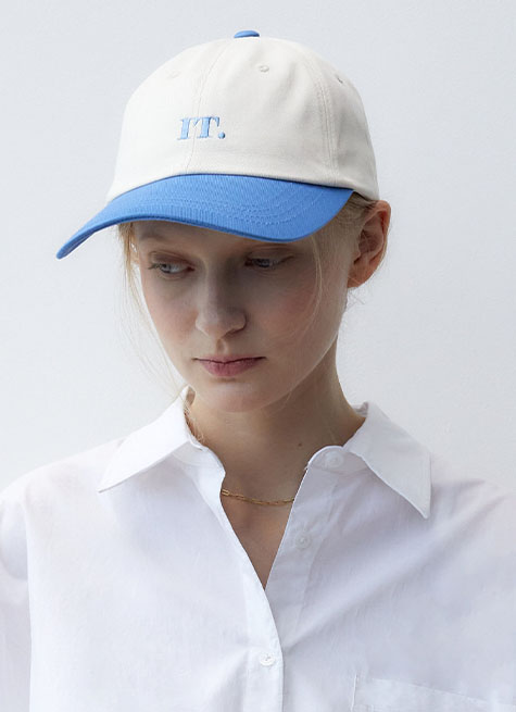 韓國ITER - SIMPLE LOGO COTTON BALL CAP_WHITE BLUE