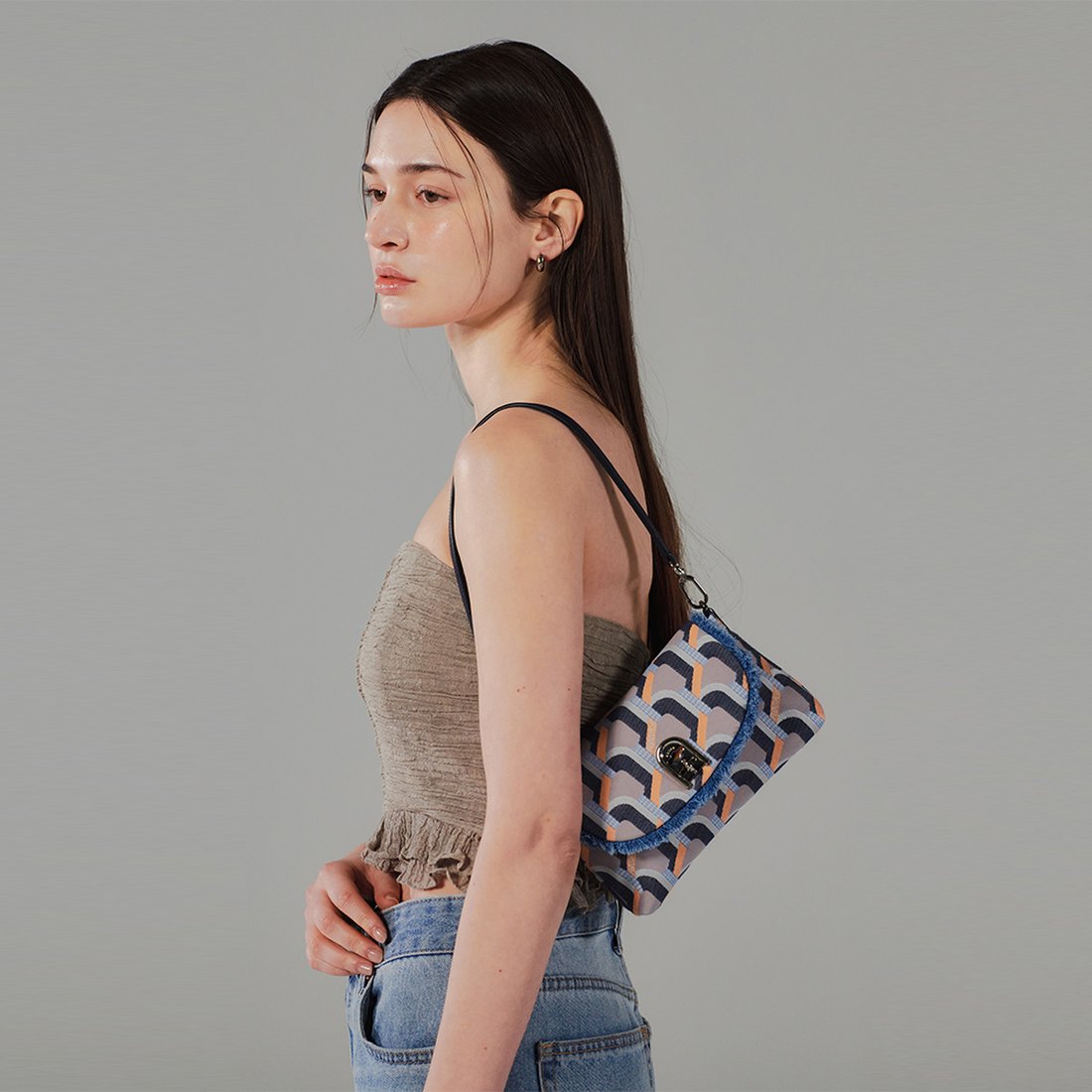 韓國ROSA.K - JARDIN MONOGRAM BAGUETTE_SS