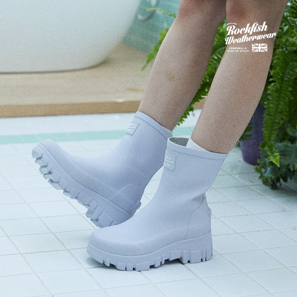 韓國Rockfish Weatherwear - FLATFORM RAIN BOOTS MIDDLE - ASH LAVENDER