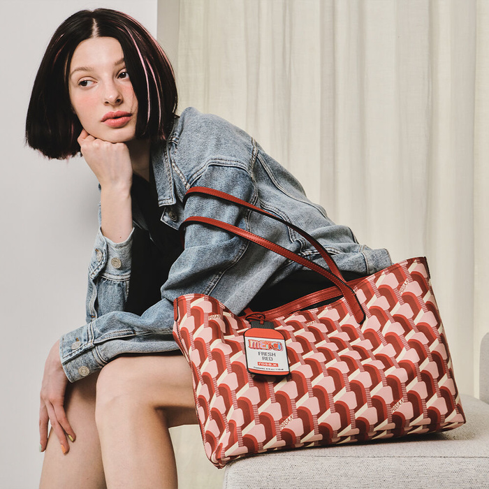 ROSA.K CABAS MONOGRAM SHOPPER REAL RED