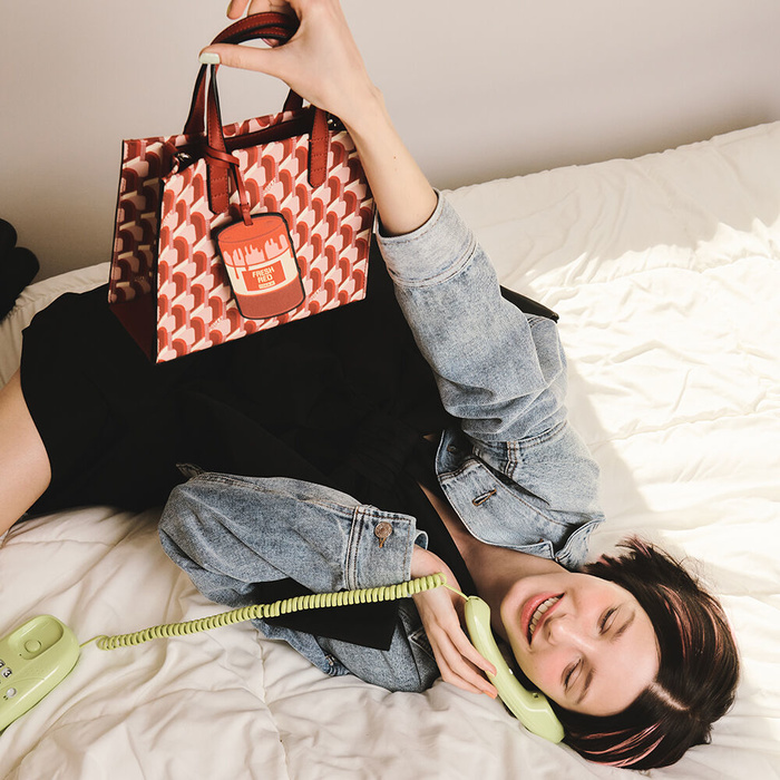 ROSA.K CABAS MONOGRAM DAY TOTE REAL RED_S