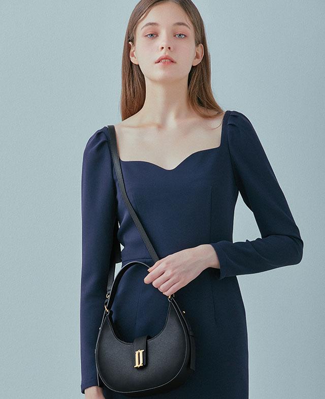 韓國 J.ESTINA - MABELLE SM HOBO BK