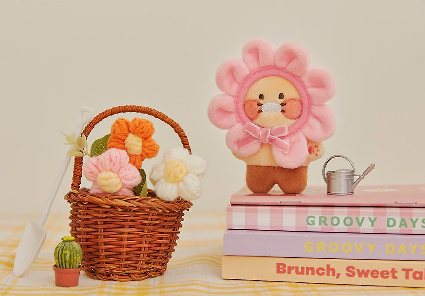 韓國 KAKAO FRIENDS Flower Ball Blush Keyring Doll_Choonsik