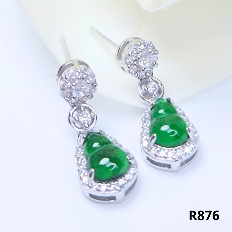 Star Wish 翡翠葫蘆耳環